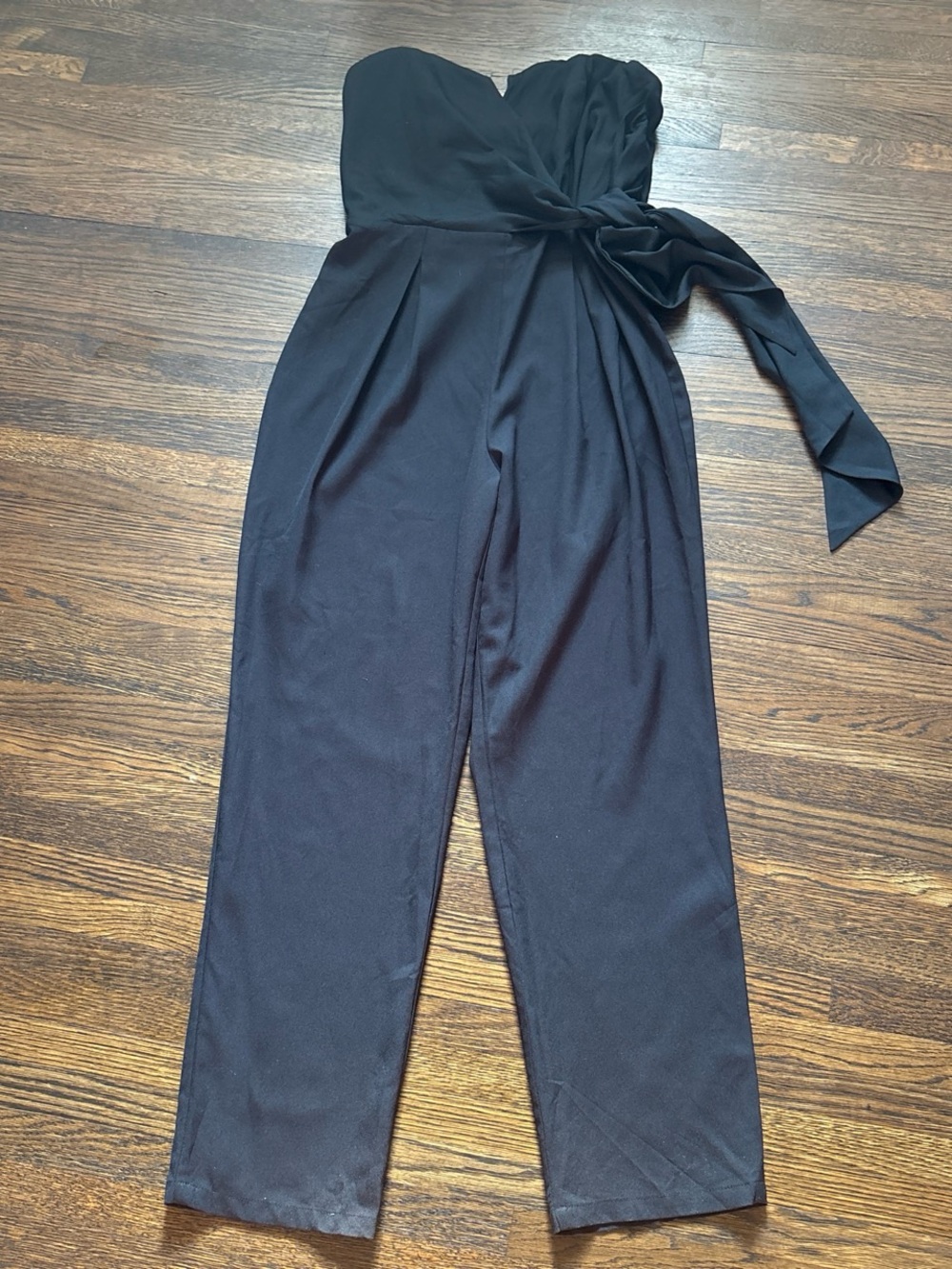 Papaya Strapless Black Jumpsuit with Side Tie